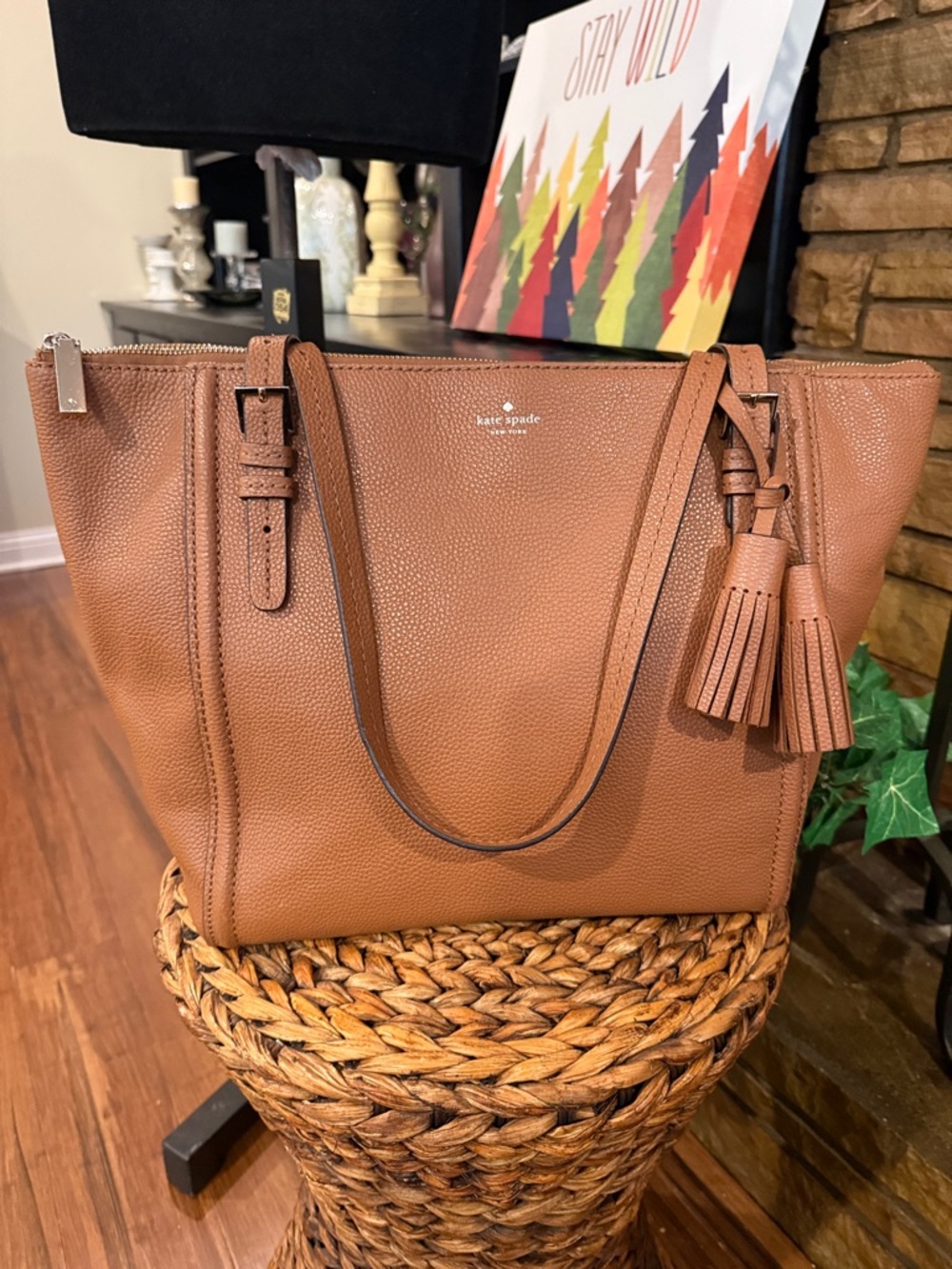 kate spade Leather Tote in Saddle Tan with Tassels - Picture 2 of 16